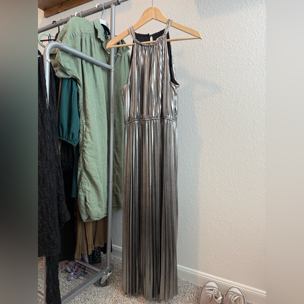 Vintage Minuet Silver Metallic Dress
